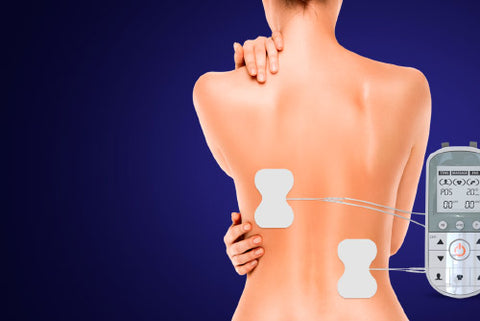 Colocación electrodos TENS para dolor de espalda  Electroestimulación TENS  para terapia del dolor 